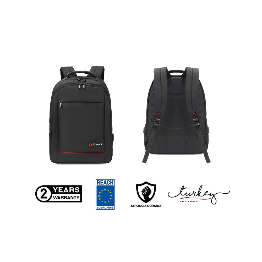 Mack MCC-006 15.6" Office USB Girişli Notebook Sırt Çantası Siyah