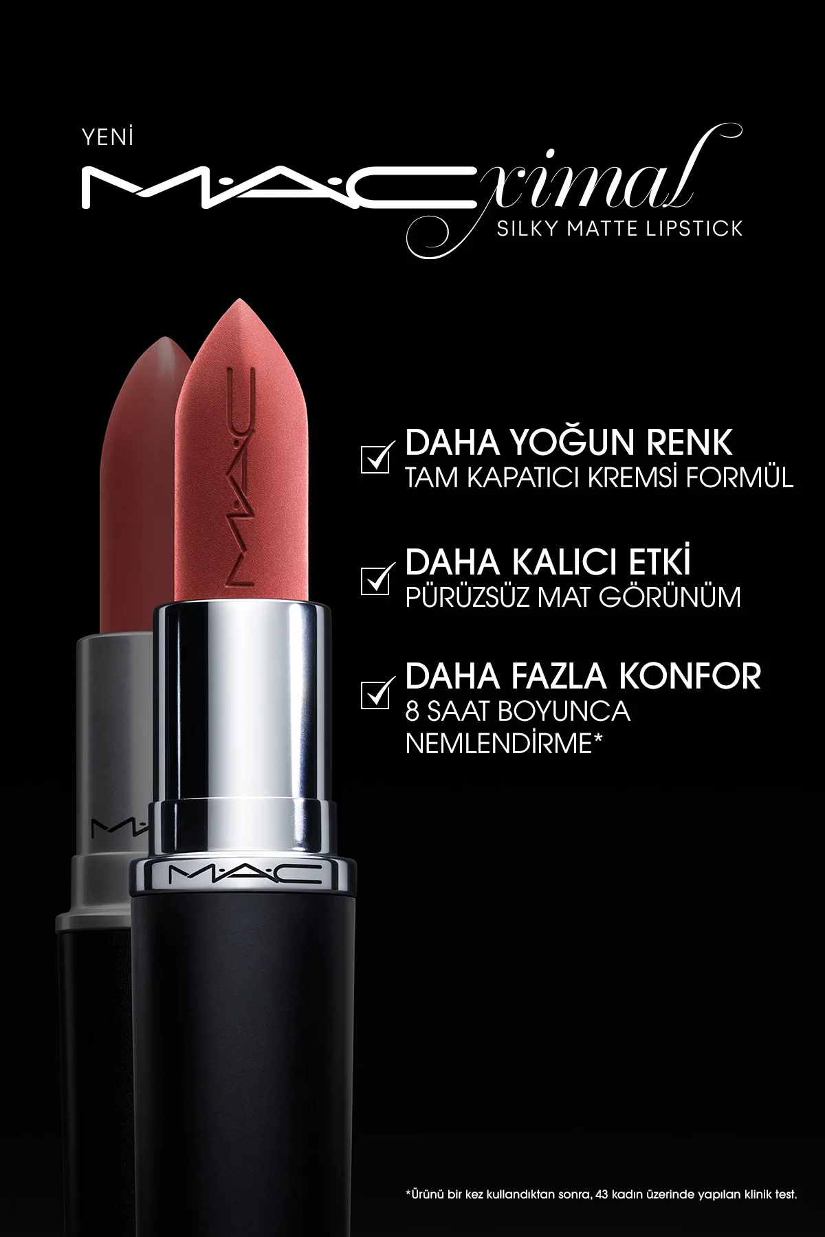 M·a·cxımal Silky Matte Lipstick Nemlendirme Etkili Yoğun Renk Sağ