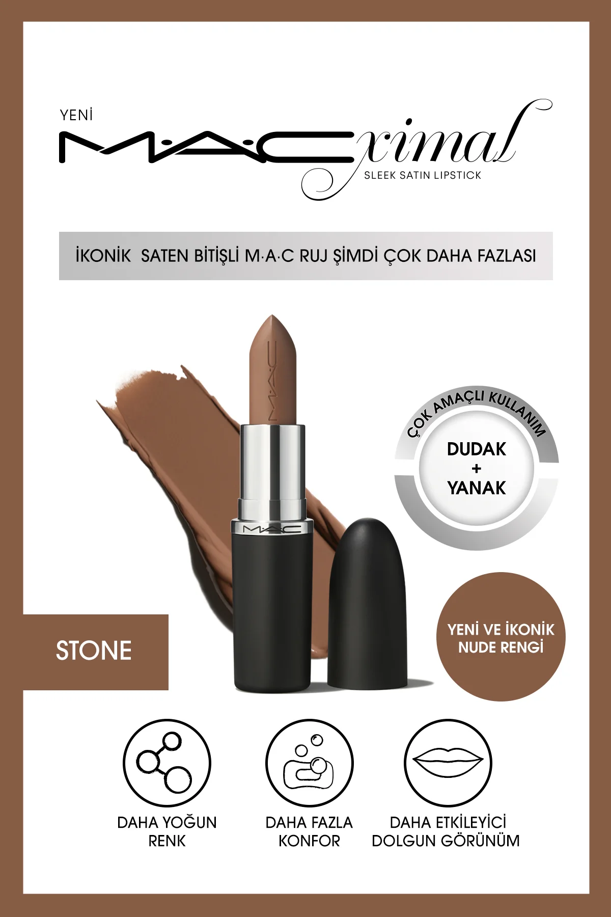 MACximal Sleek Satin Lipstick İkonik Saten Bitişli Ruj-SITTING PR