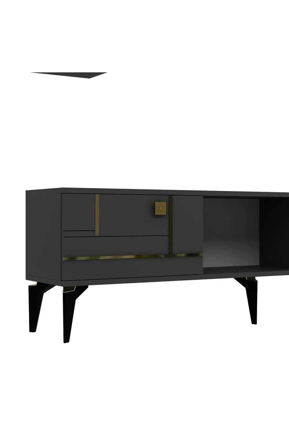 MADDERA 150 CM  TV ÜNİTESİ TAKIMI ANTRASİT-GÜMÜŞ