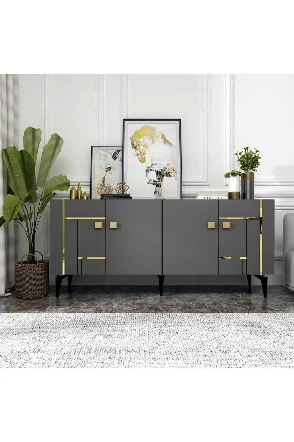 MADDERA KONSOL ANTRASİT-ALTIN