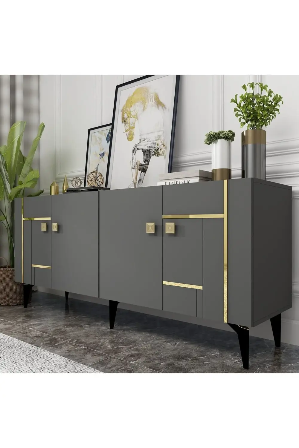 MADDERA KONSOL ANTRASİT-ALTIN