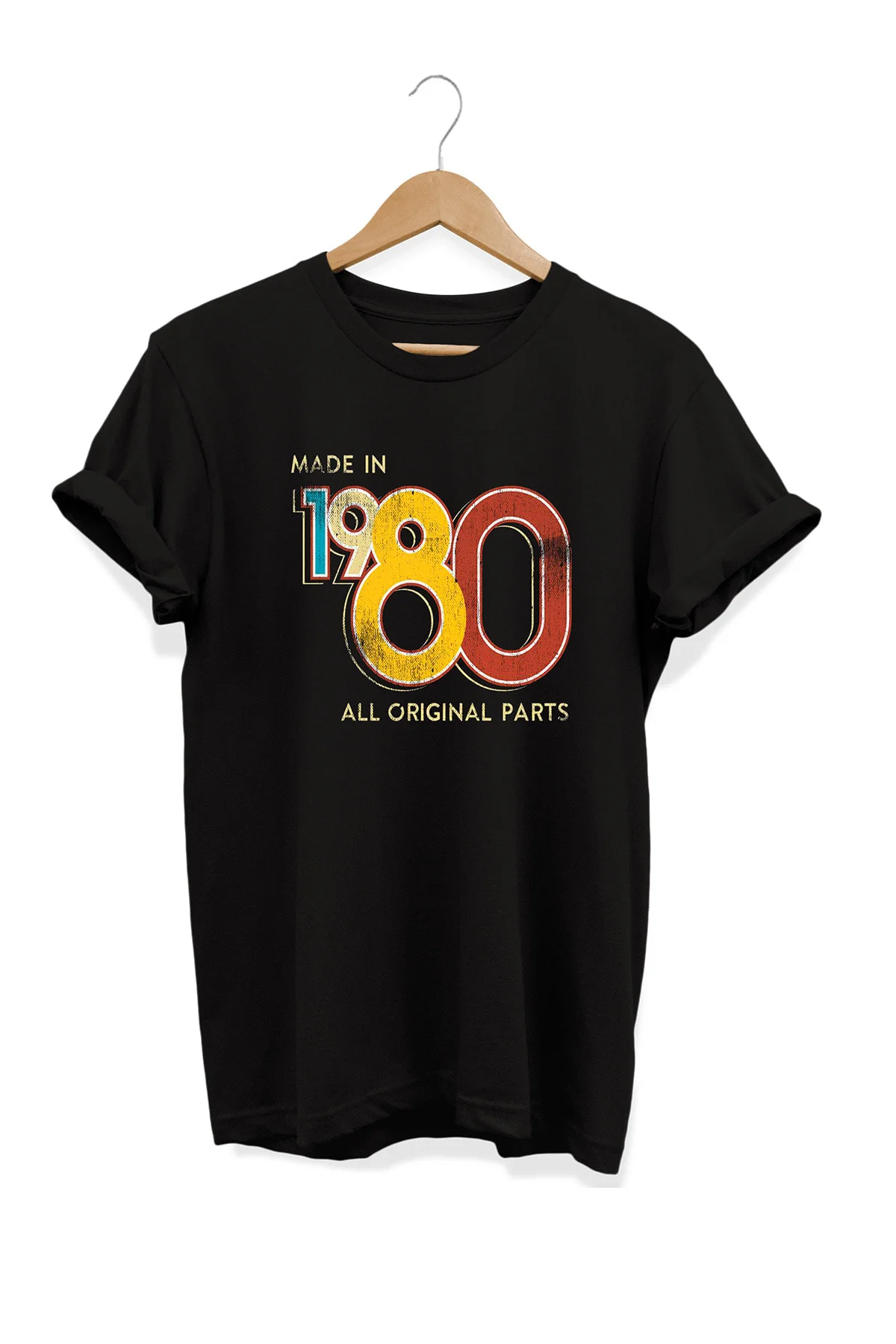 Made In 80's Baskılı %100 Pamuk Büyük Beden Tişört