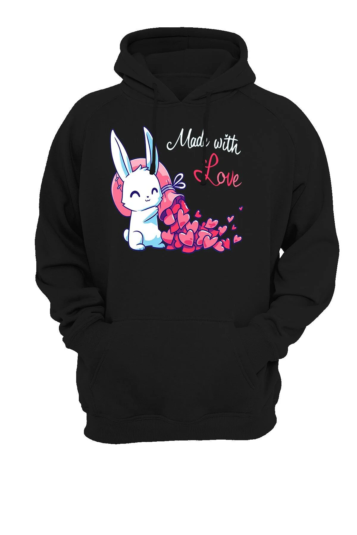 Made With Love Baskılı Fermuarsız Kapüşonlu Sweatshirt