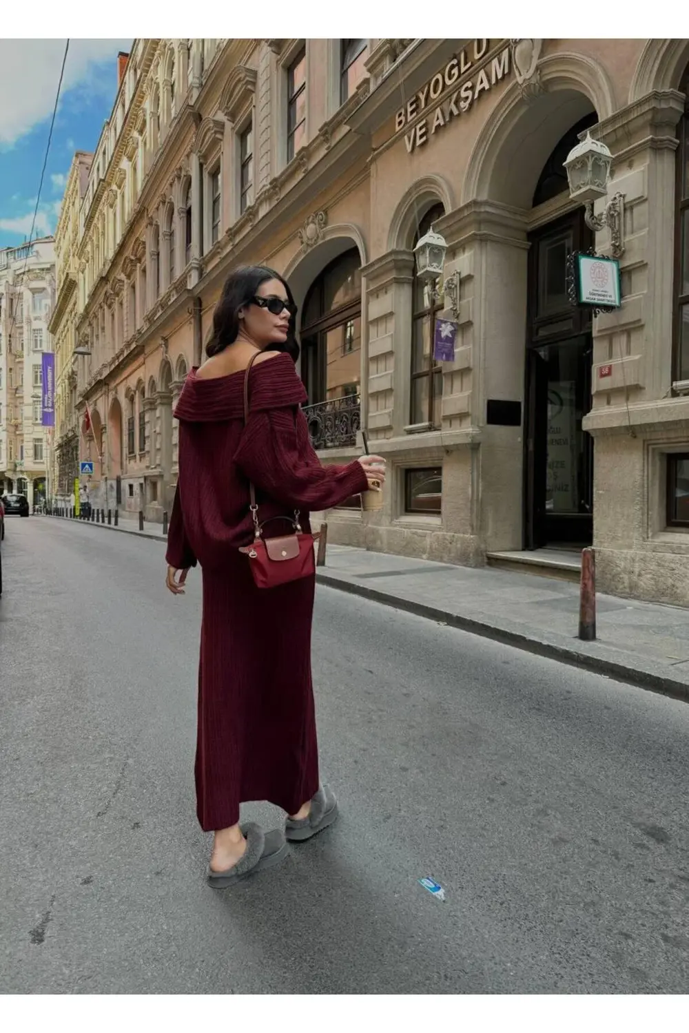 MADONNA YAKA KADIN TRİKO UZUN ETEKLİ TAKIM