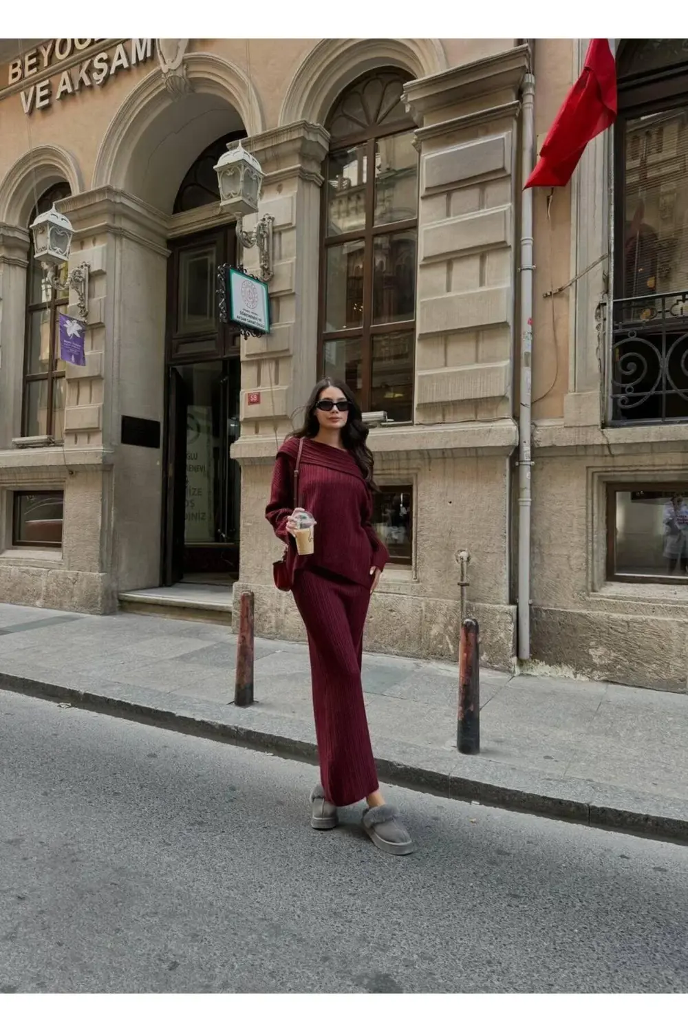 MADONNA YAKA KADIN TRİKO UZUN ETEKLİ TAKIM