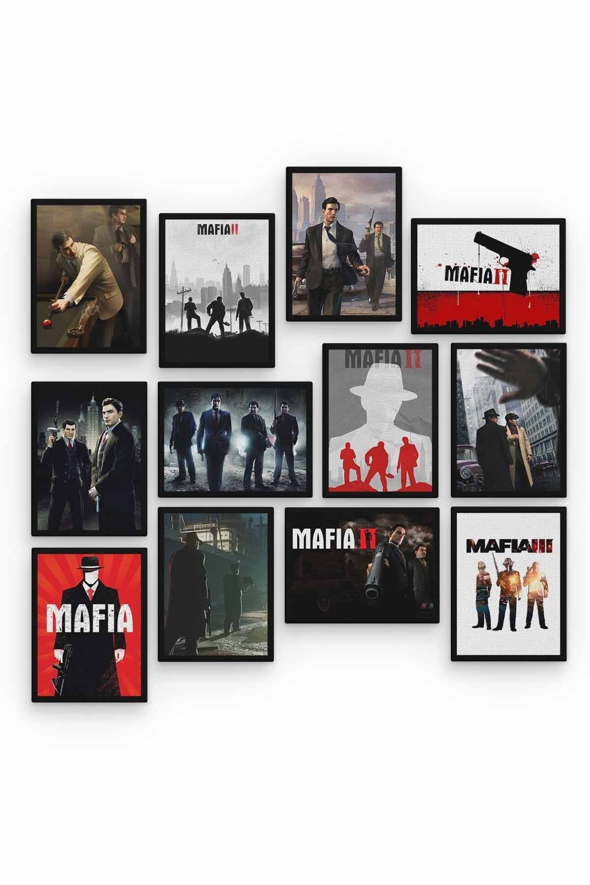 Mafia 12 Parça Ahşap Mdf Tablo Zlltb366