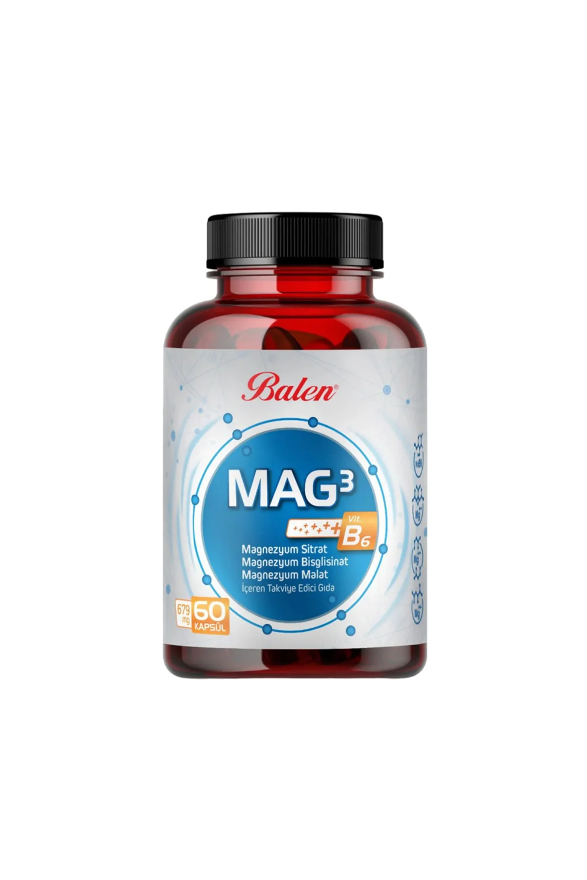 Mag 3 Magnezyum Sitrat & Bisglisinat & Malat 679 Mg 60 Adet Kapsül