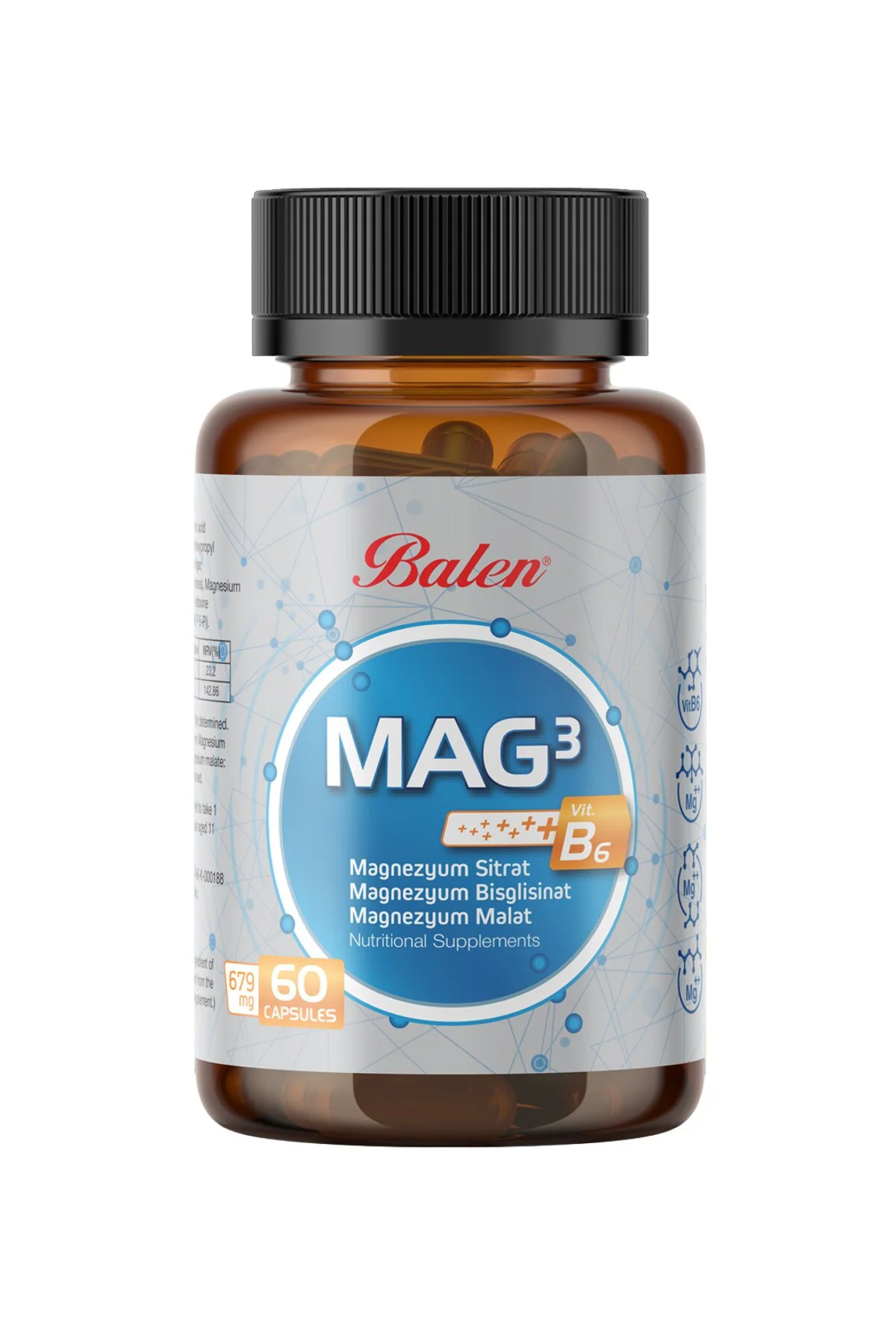 MAG 3 MAGNEZYUM SİTRAT&BİSGLİSİNAT&MALAT KAPSÜL 679 MG*60