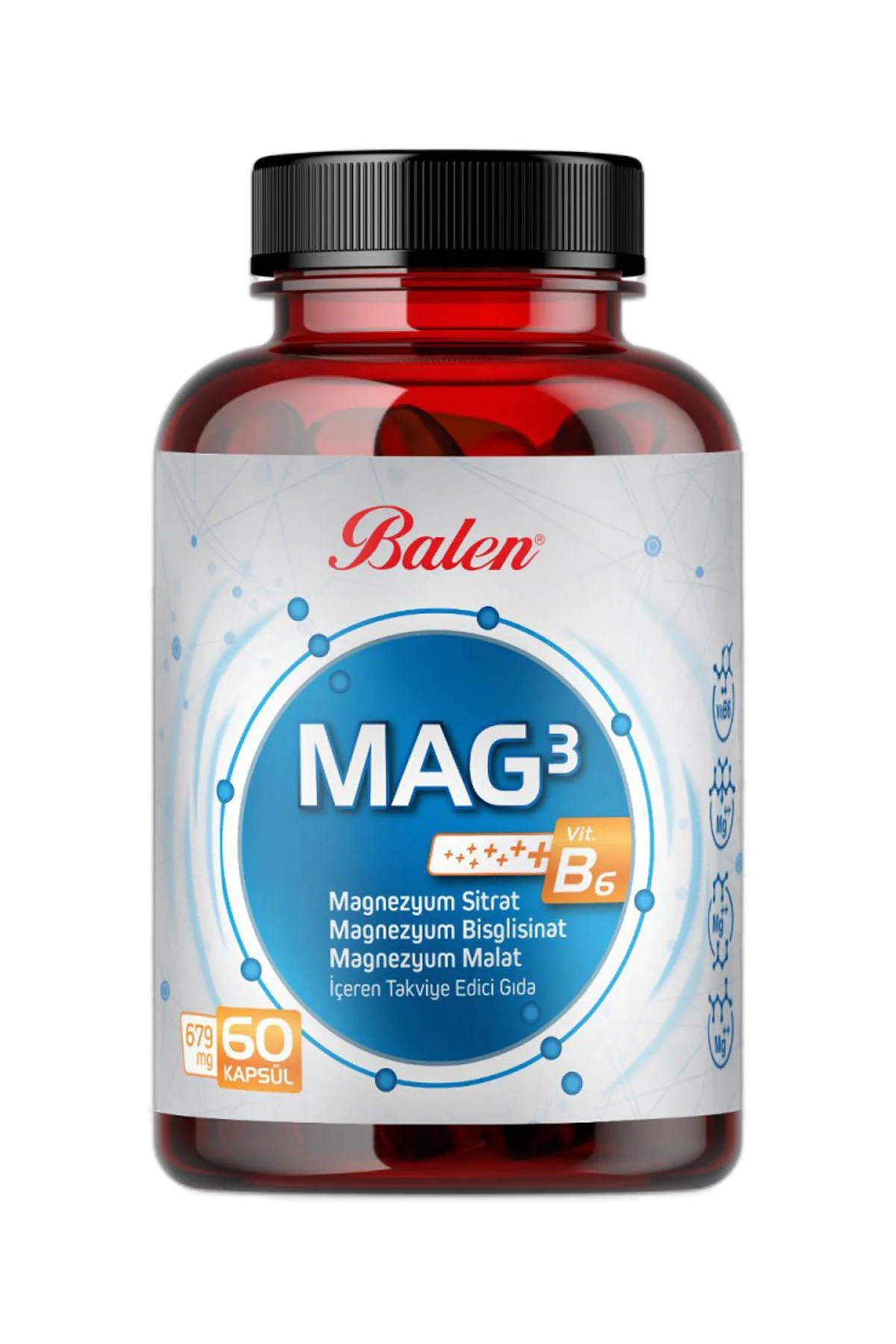 Mag 3 Magnezyum Sitrat & Bisglisinat & Malat 679 Mg 60 Kap. X 3 Adet