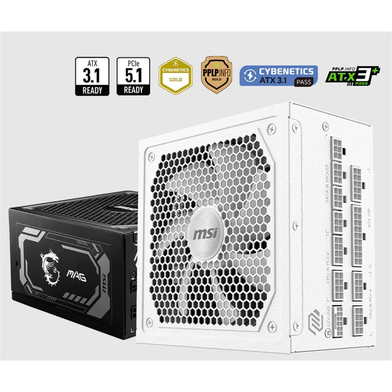MAG A1000GL PCIE5 ile Uyumlu 1000W 80+ Gold Güç Kaynağı - MSI A1000GL WHITE Fiyatı, Yorumları ve Özellikleri