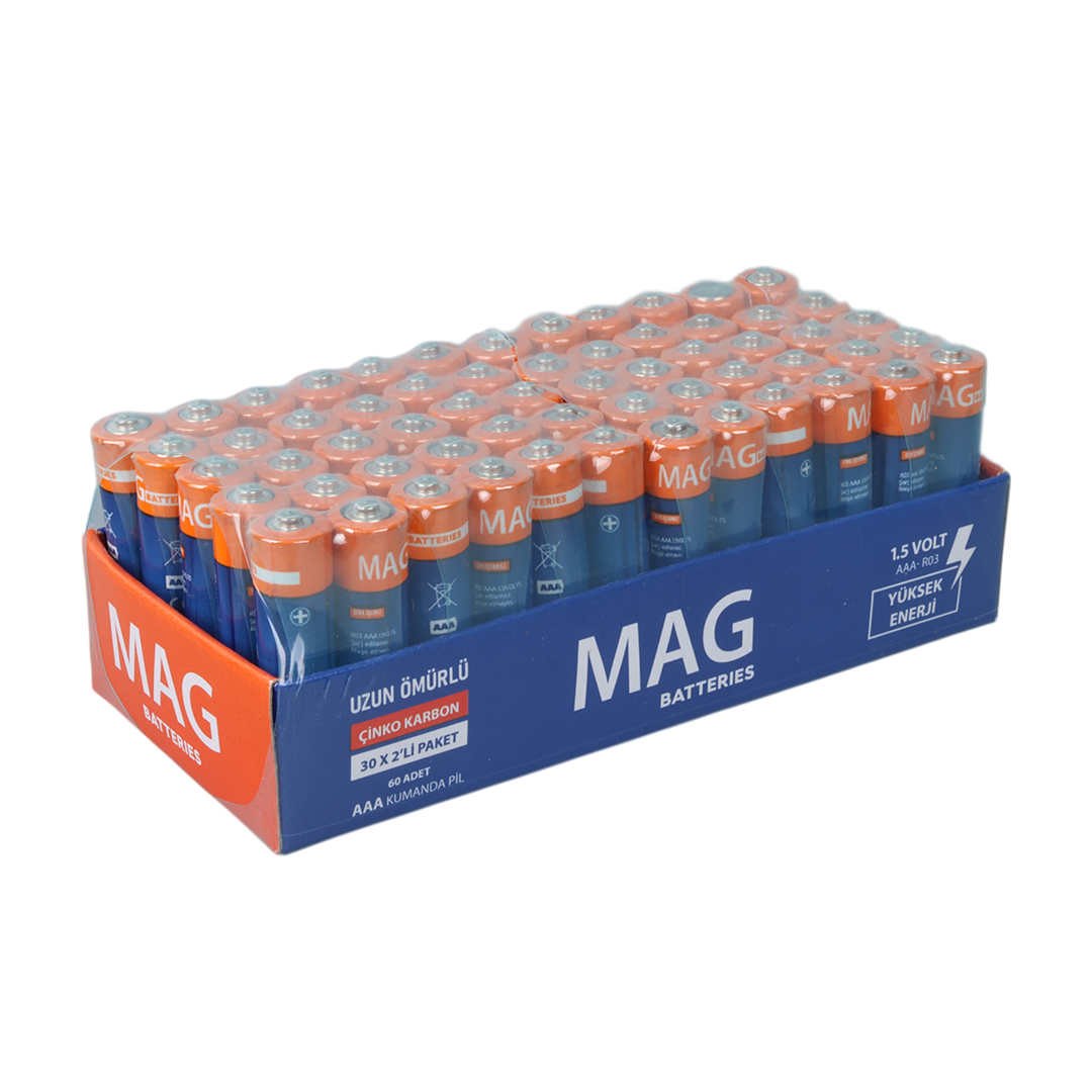 MAG BATTERIES MG-26172 KARBON ÇİNKO AAA 60LI İNCE KALEM KUMANDA P