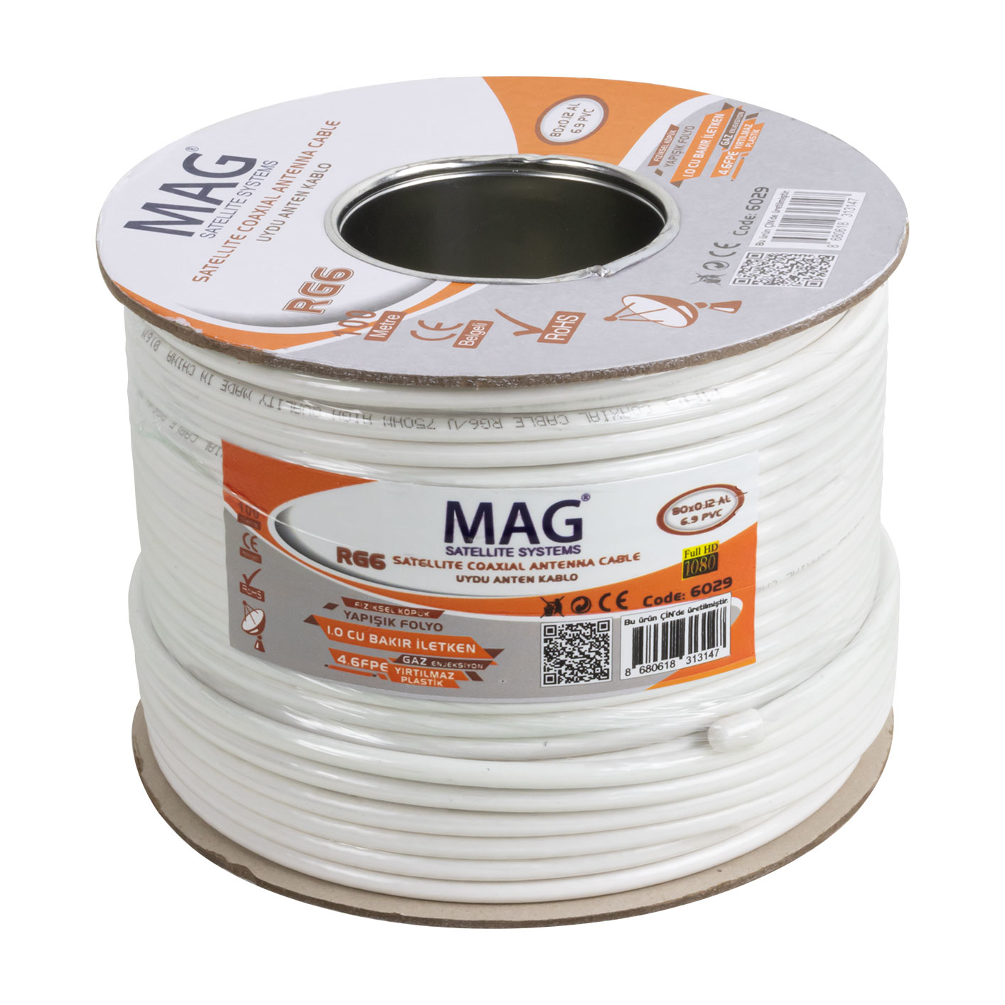 MAG RG6/U4 SAT1 BAKIR ANTEN KABLOSU (100 METRE) (4741)