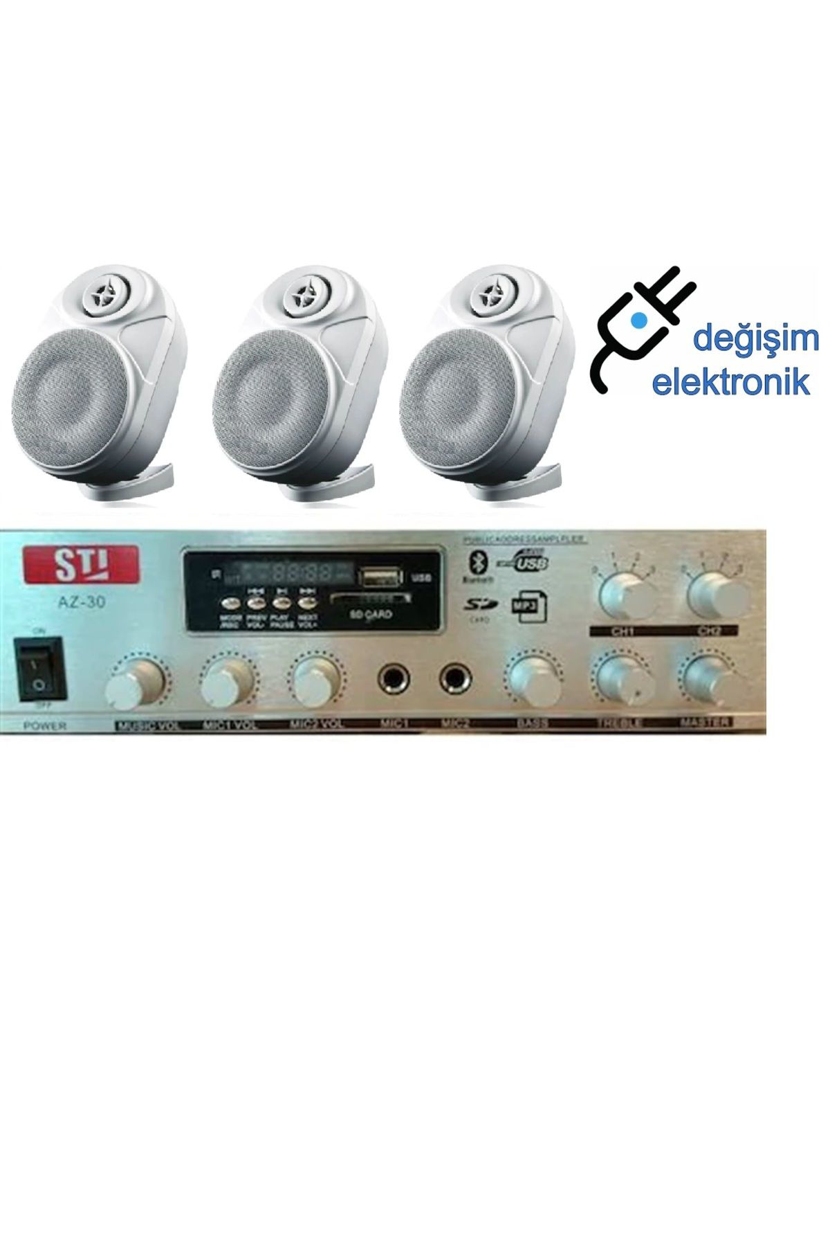 Sti Mağaza Müzik Sistemi Seti Bluetooth Usb Aux