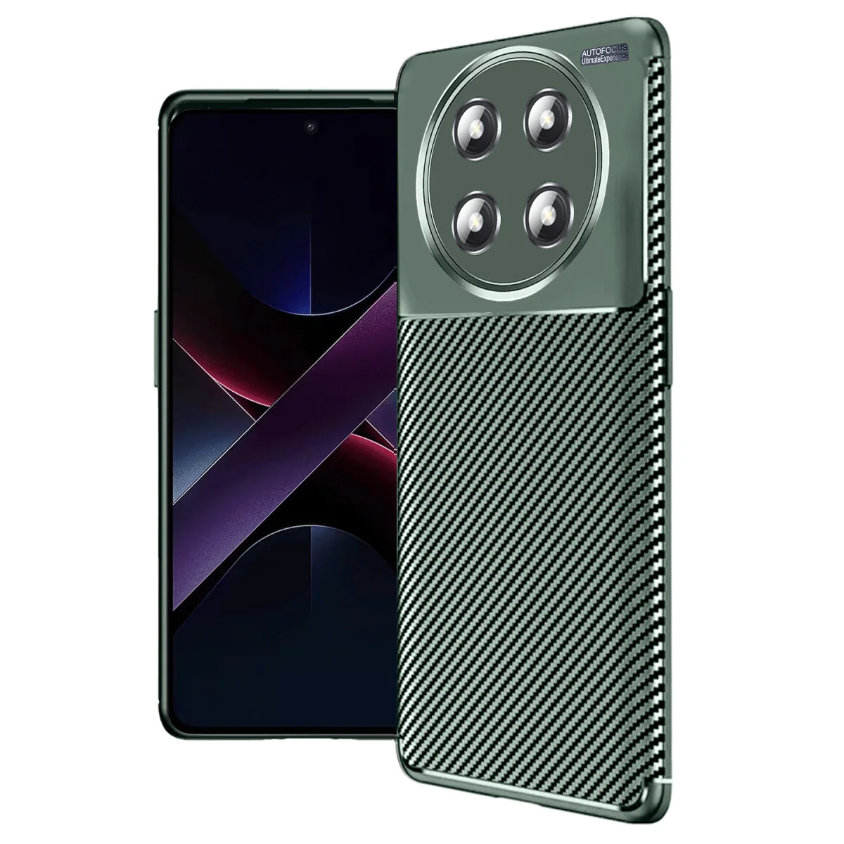 Magic 7 Lite Auto Focus Karbon Kılıf - Koyu Yeşil, Parmak İzi Dayanıklı ve Güçlü Koruma