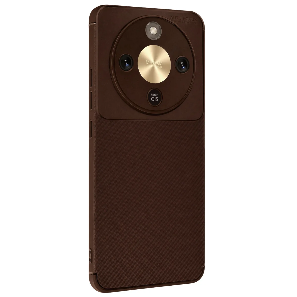 Magic 8 Lite Auto Focus Karbon Kapak - Kahverengi Cep Telefonu Kılıfı