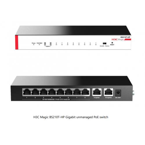 H3c Magic Bs210t-Hp, 10 Port, Gigabit, 8 Port Poe, 110W, +2 Port Giga