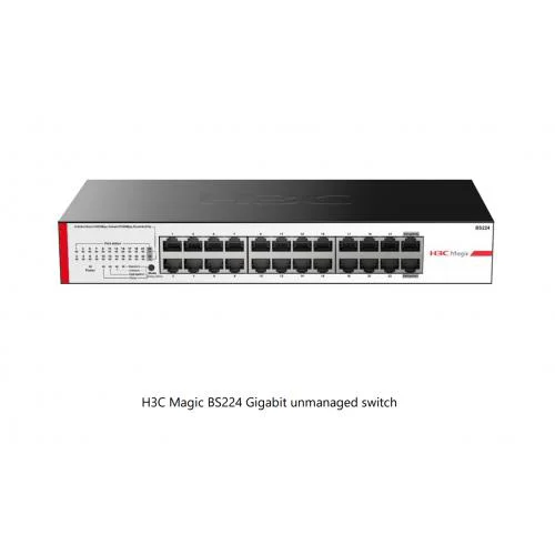 Magic BS224, 24 Port, GigaBit, 2 Port GigaBit Uplink, Metal Kasa, Yönetilemez, Rack Mount Switch