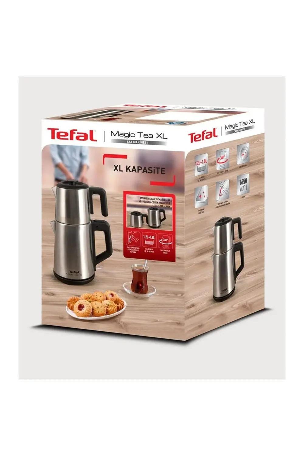 Magic Tea XL Paslanmaz Çelik Gövdeli 1650 Watt Çay Makinesi - Siy