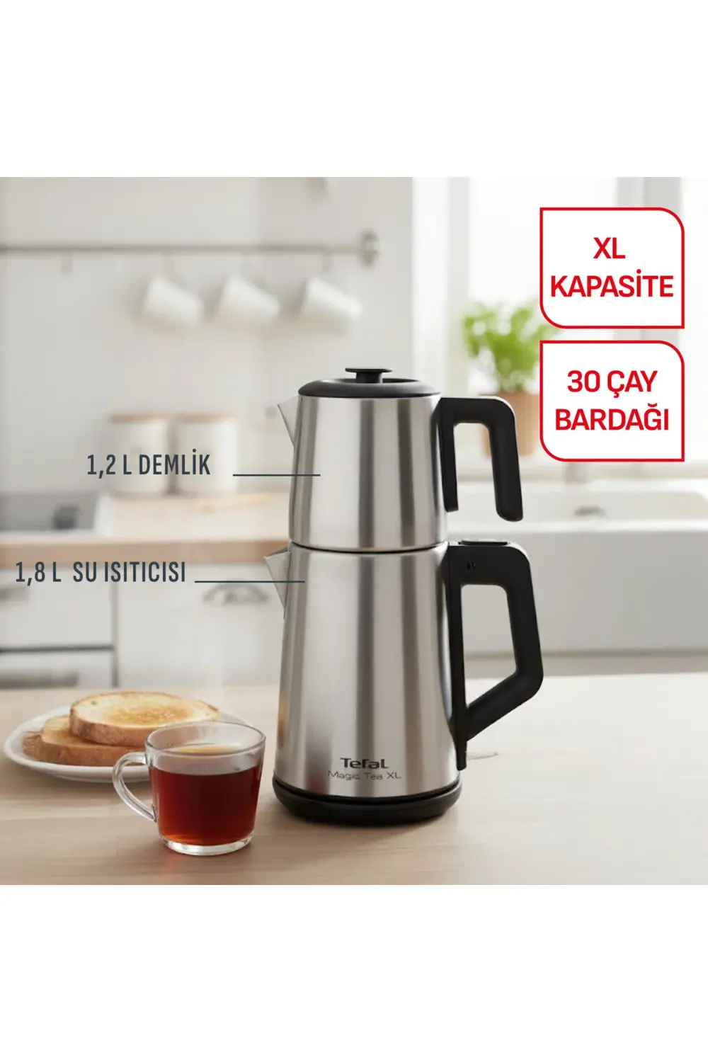 Magic Tea XL Paslanmaz Çelik Gövdeli 1650 Watt Çay Makinesi - Ino