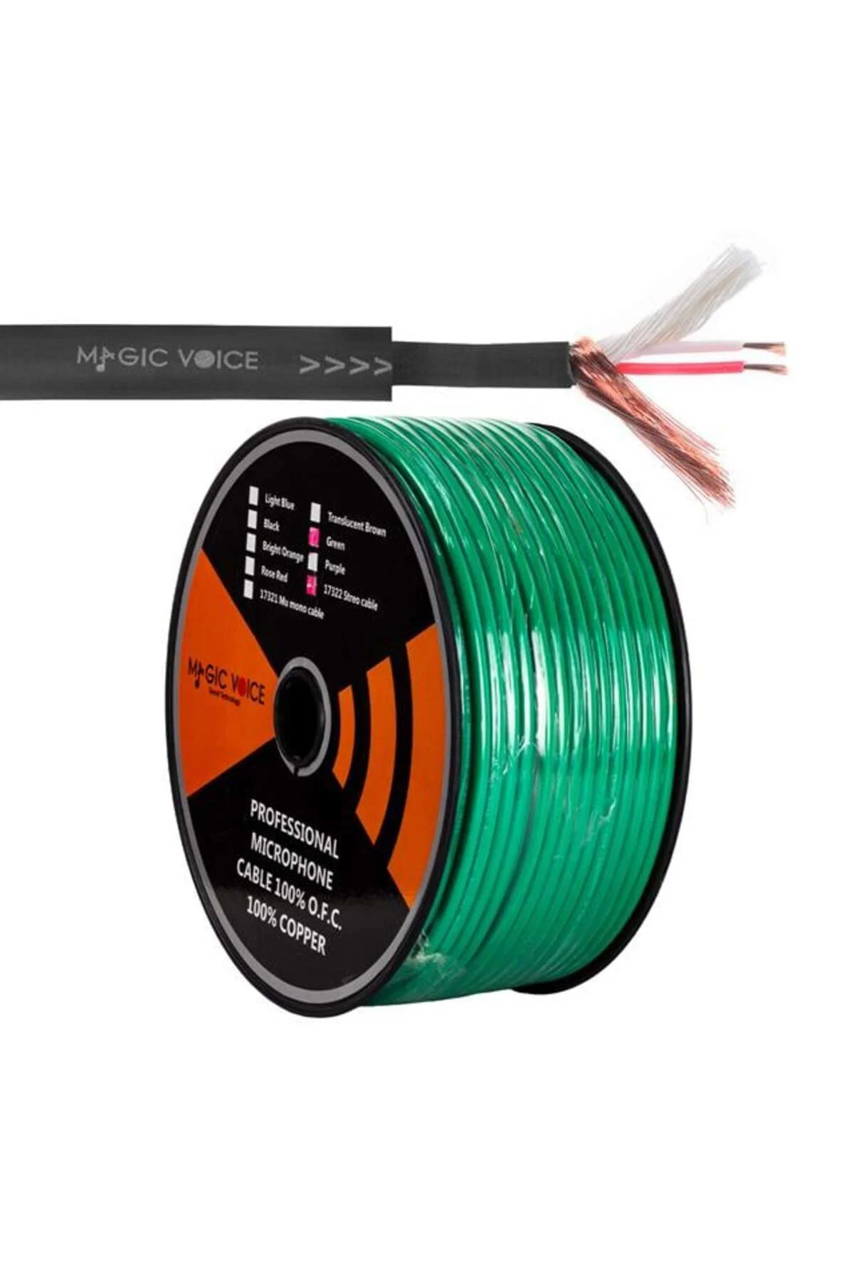 Magicvoice MiKrofon Kablosu Stereo 1. KaliTe 100 Metre Yeşil