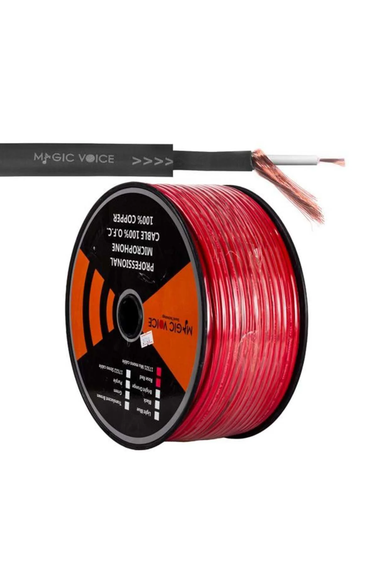 Magicvoice MiKrofon Kablosu Mono 1. KaliTe 100 Metre Kırmızı