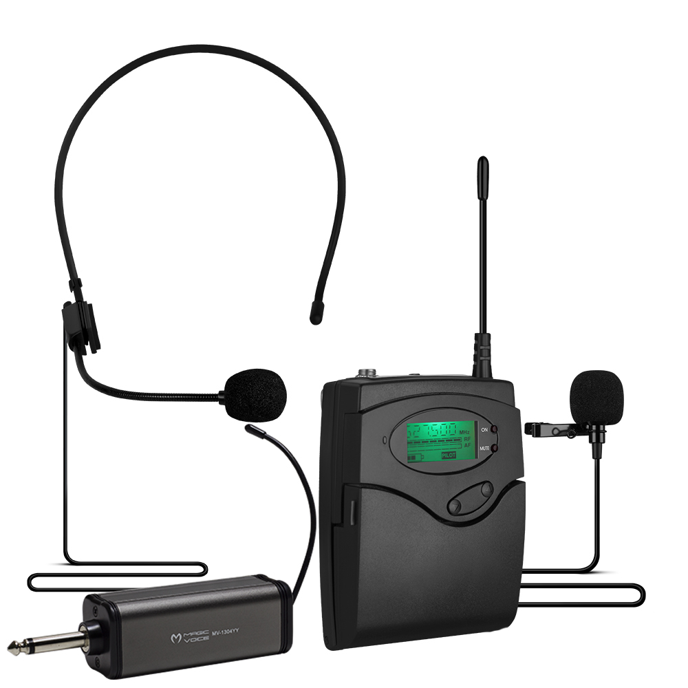 MAGICVOICE MV-1303Y UHF 1 YAKA + 1 HEADSET KABLOSUZ TELSİZ MİKROF