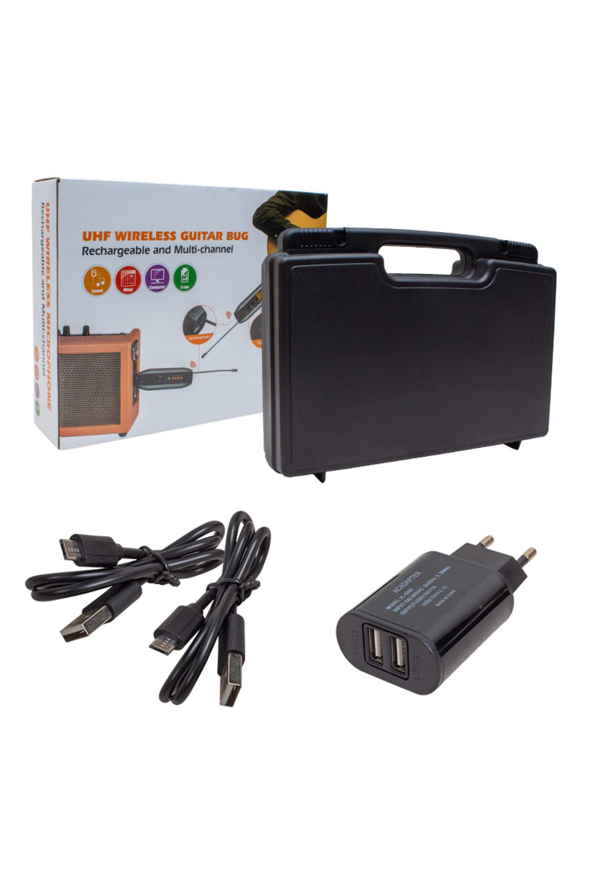 Ok Aksesuar Magicvoice Mv-19592 Uhf Gitar Tip Kablosuz Mikrofon Üçlü Set Go50