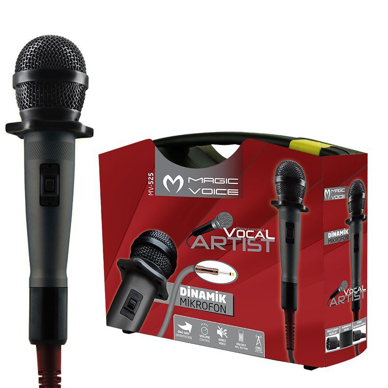 MAGICVOICE MV-525 DİNAMİK PROFESSIONAL KABLOLU EL MİKROFONU ( 4.5