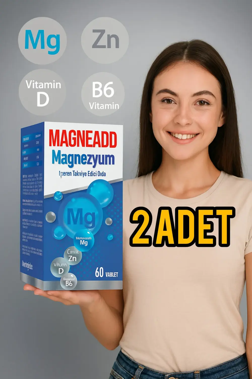 MAGNEAADD MAGNEZYUM COMPLEX 60TB (2 ADET)