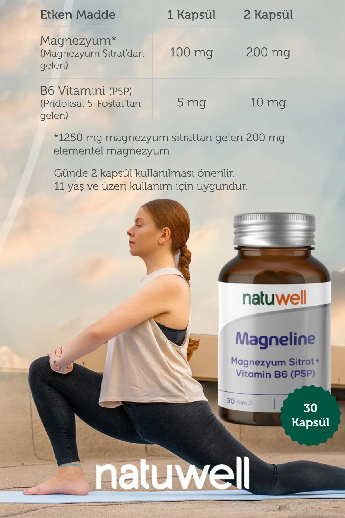 Magneline Magnezyum Sitrat + P5P 30 Kapsül NTWMGP5301 Fiyatı, Yorumları ve Özellikleri