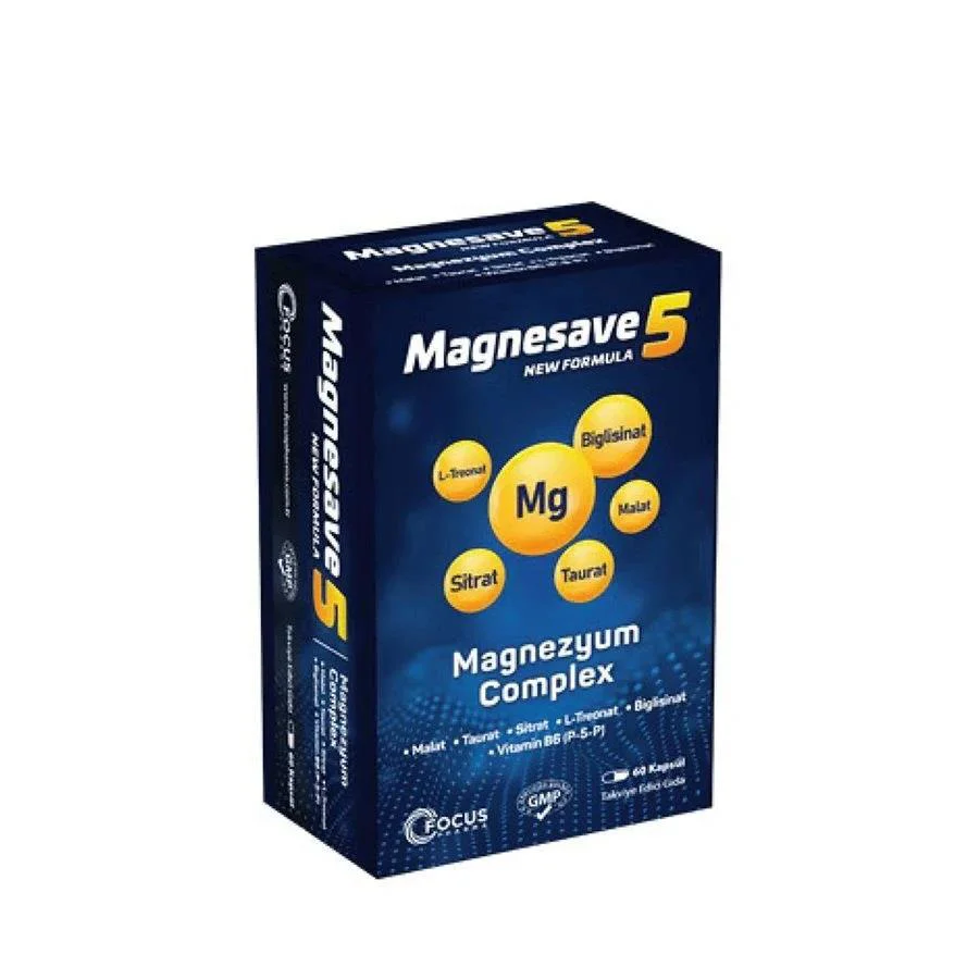 Magnesave5 - Magnezyum Complex 60 Kapsül Magnesave5 - Magnezyum Complex 60 Kapsül