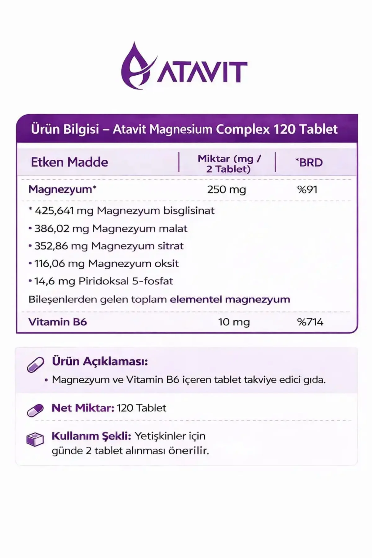 Magnesıum Complex 120 Tablet