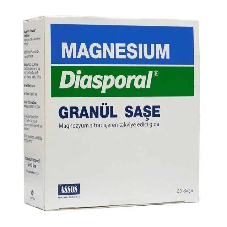 Magnesium Diasporal Granül 20 Saşe Fiyatı, Yorumları ve Özellikleri