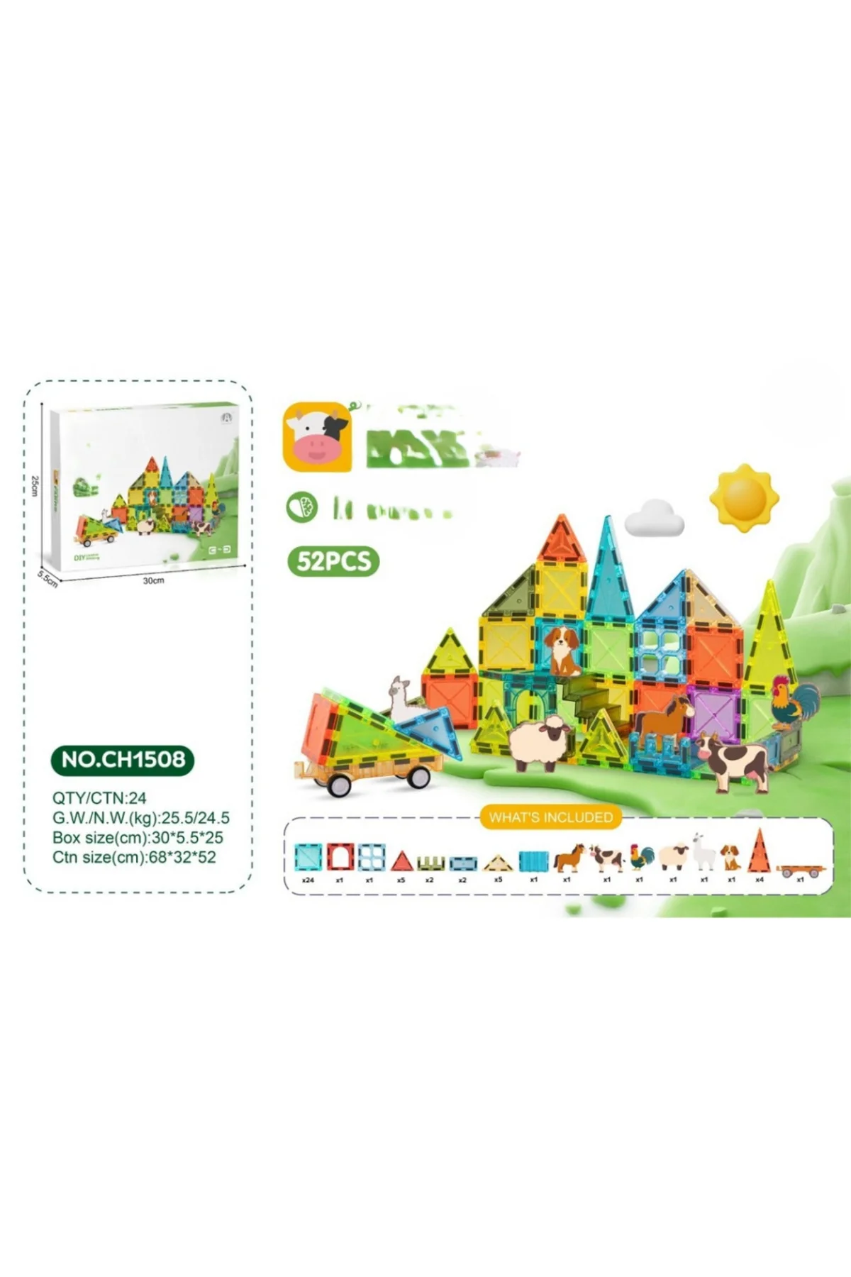 Magnetic Blok 5.5 cm 52 Parça