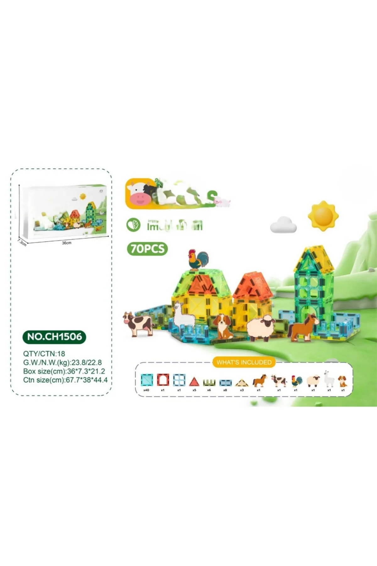 Magnetic Blok 5.5 cm 70 Parça