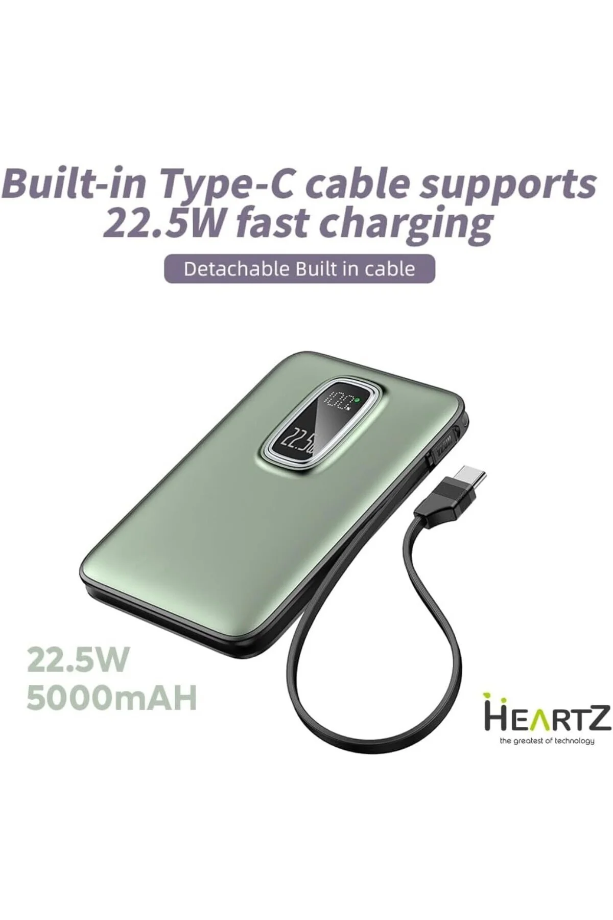 Magnetic Power Bank, 5000mAh Kablosuz Hızlı Şarj, LED Gösterge Ek