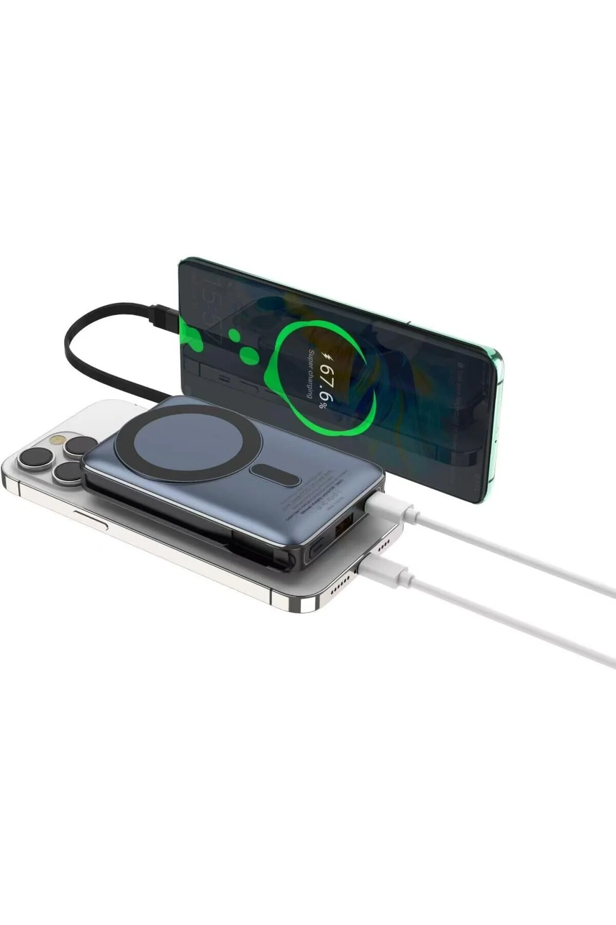 Magnetic PowerBank, 10000mAh Kablosuz Hızlı Şarj MagSafe Uyumlu L