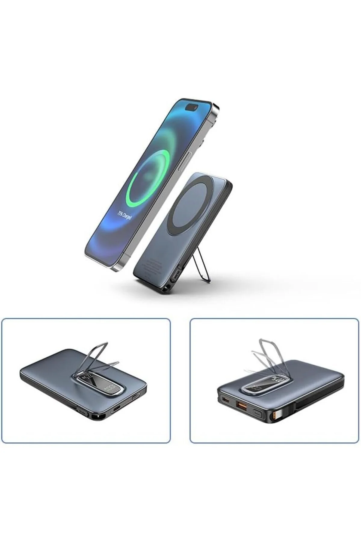 Magnetic PowerBank, 10000mAh Kablosuz Hızlı Şarj MagSafe Uyumlu L