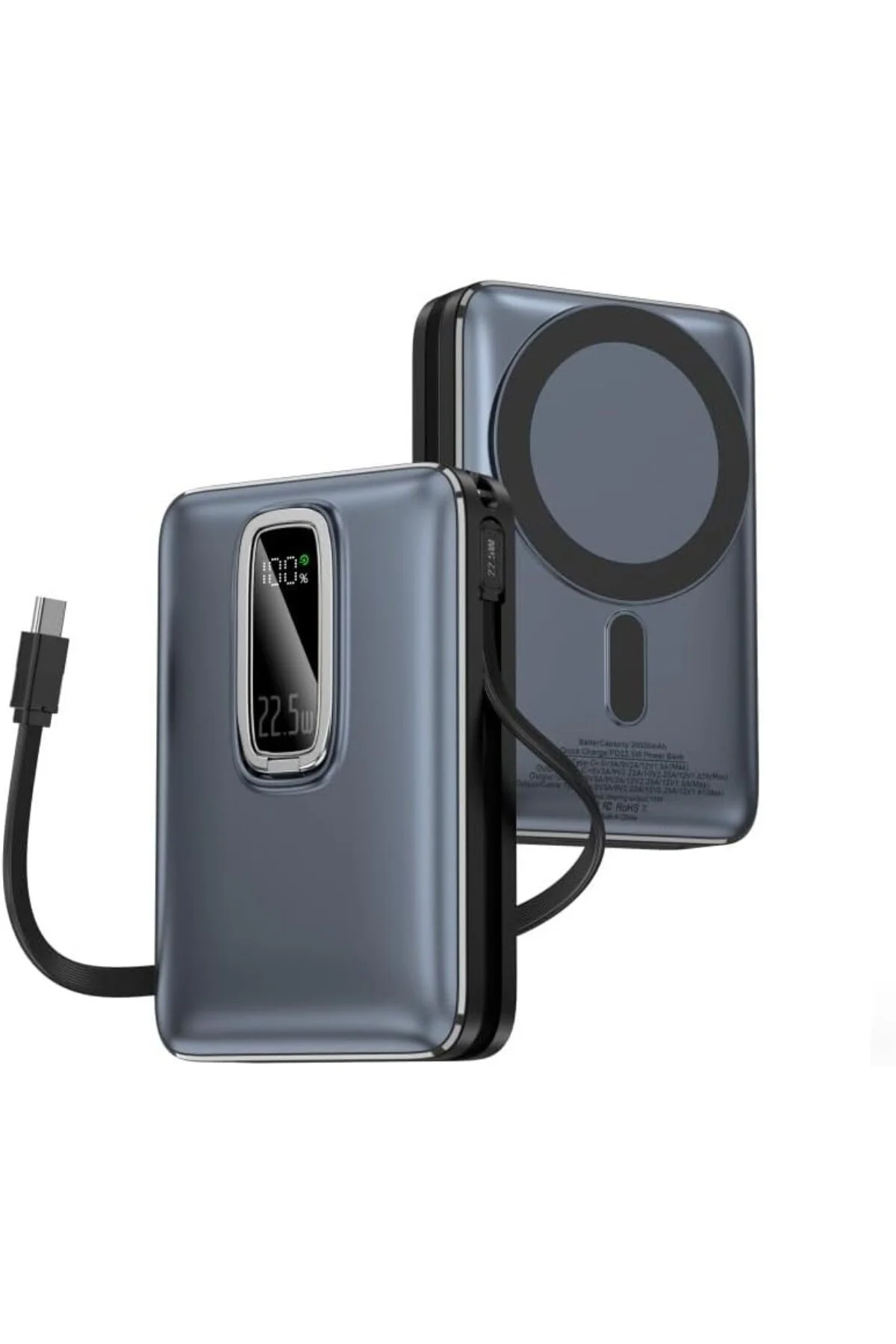 Magnetic PowerBank, 10000mAh Kablosuz Hızlı Şarj MagSafe Uyumlu L