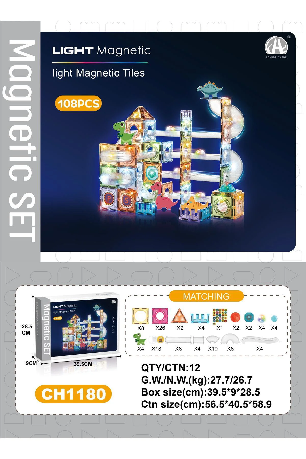 Magnetic Tiles 108 Parça Ch1180 Fiyatı, Yorumları ve Özellikleri