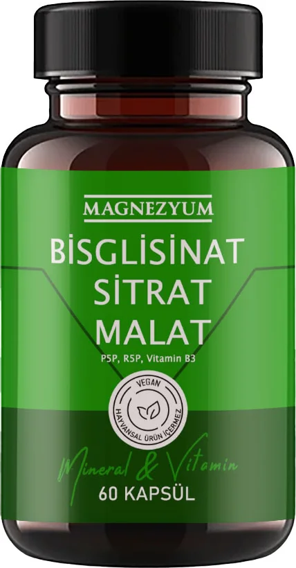 Magnezyum Bisglisinat Sitrat Malat + B2 B3 B6 Kapsülü - 60 Adet Fiyatı, Yorumları ve Özellikleri