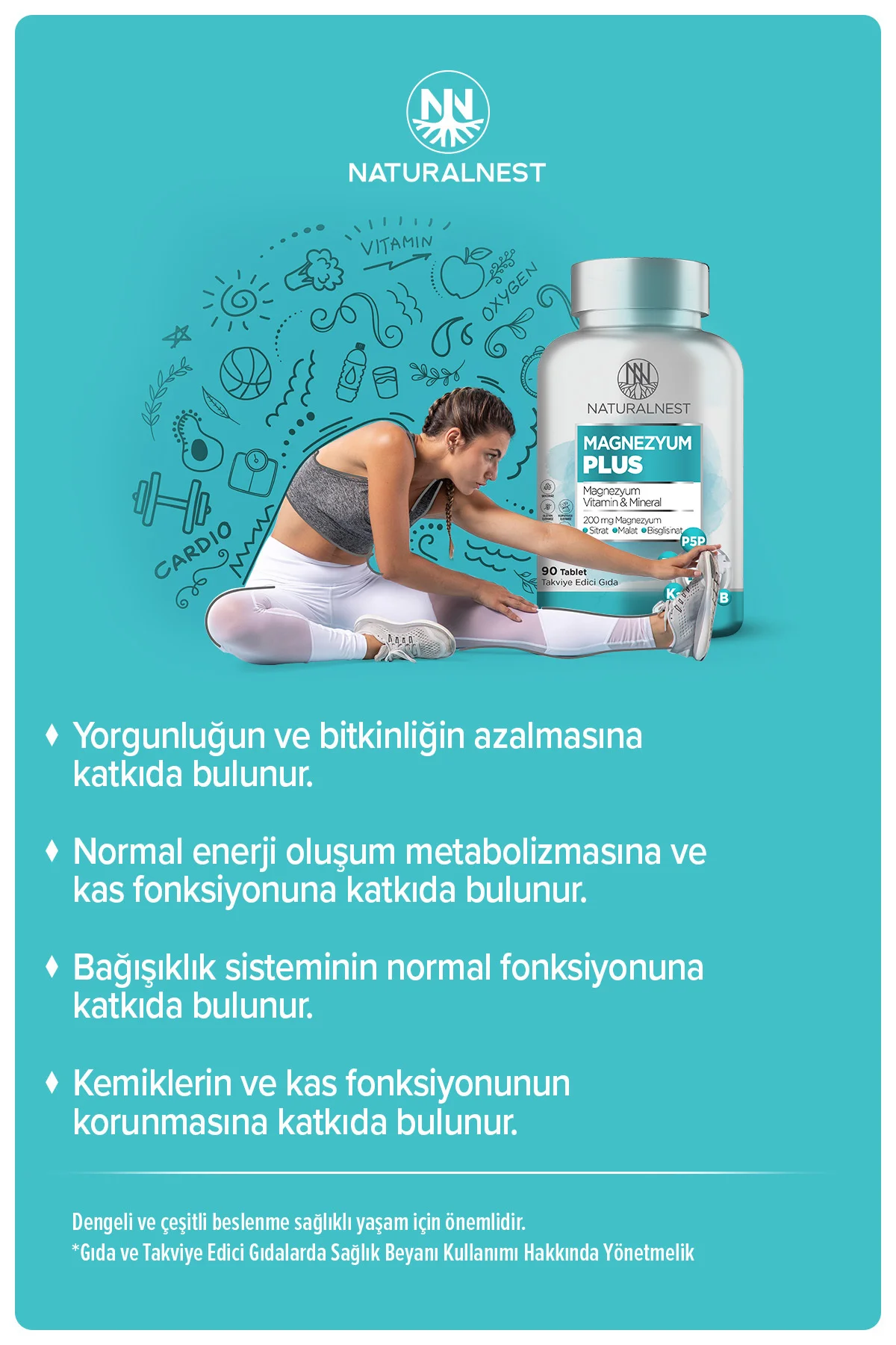 Magnezyum Plus 90 Tablet