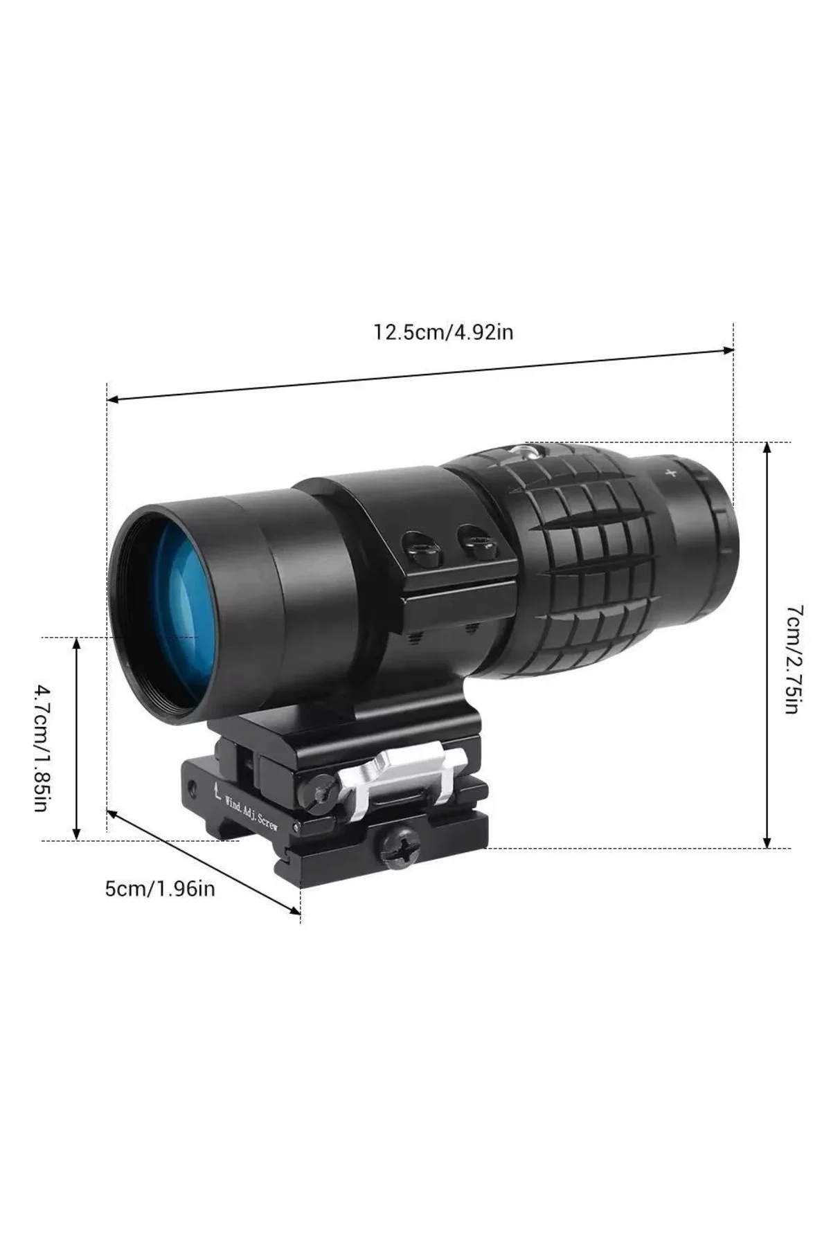 Magnifier 3x Yakınlaştırmalı Dürbün - 22mm Ray Uyumlu, Katlanır Y
