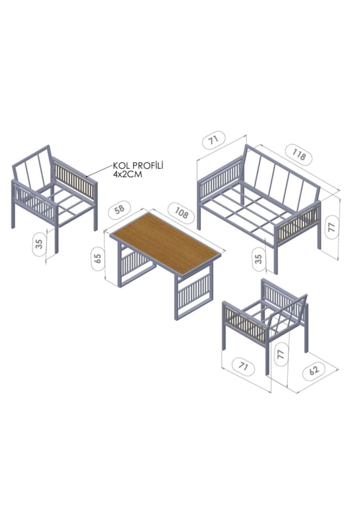 Magnolia 211 Masa Cappuccino Bahçe Mobilyası – Şık Ve Konforlu Ba