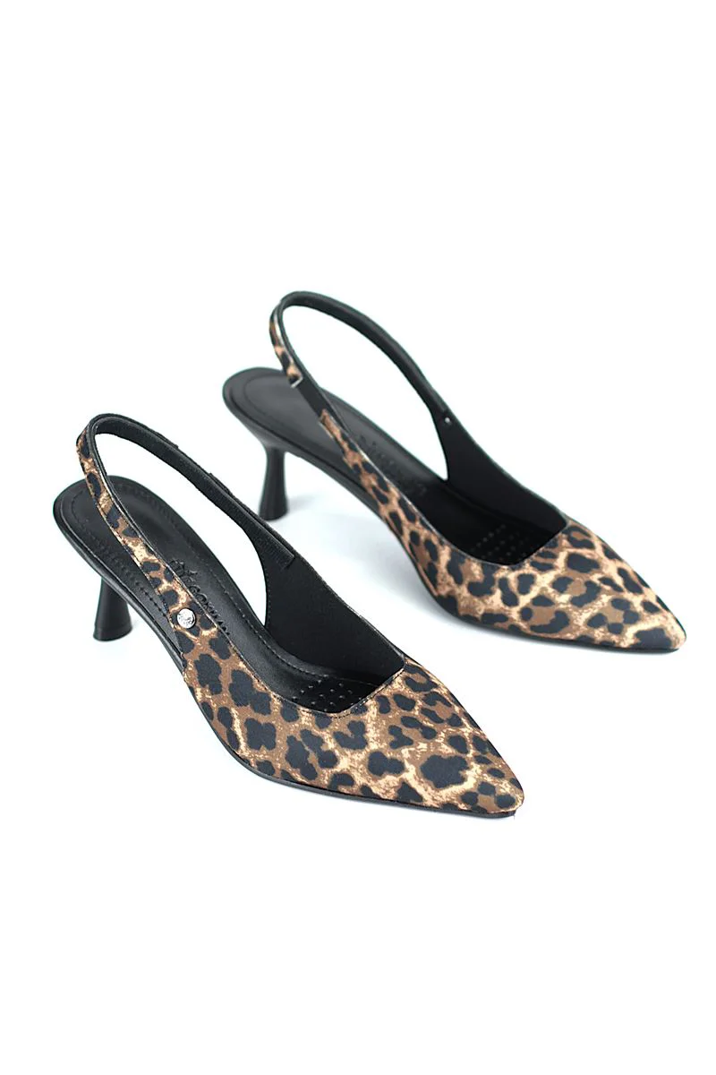 Magnolia Kadın Topuklu Ayakkabı – Orta Topuk, İnce Topuk, Slingback, Leopar Desen Fiyatı, Yorumları ve Özellikleri