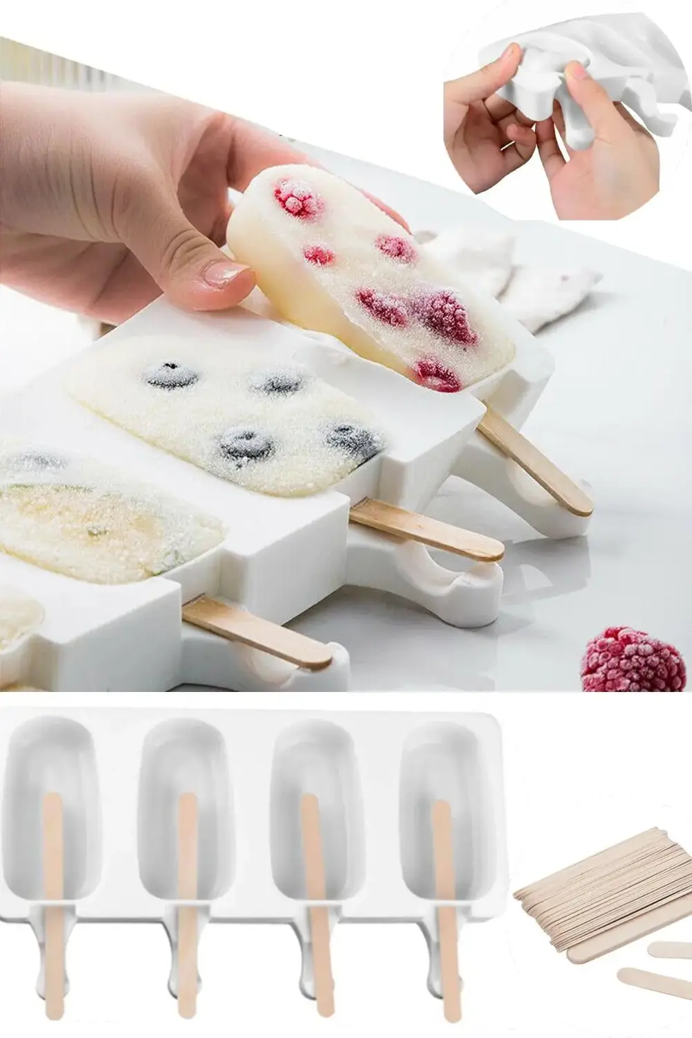 Magnum Dondurma Kalıbı - 4'lü Büyük Boy Pratik Magnum Silikon Don