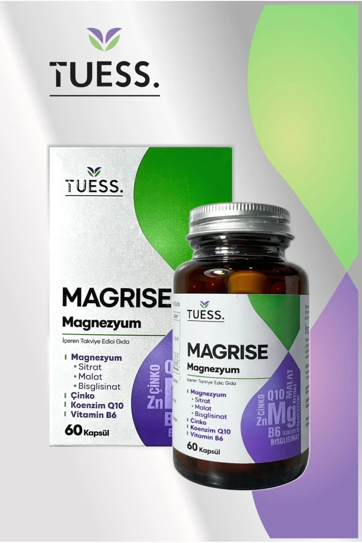 MagRise, Magnezyum Kompleks , 60 kapsül ( Koenzim Q10, Çinko, Vit