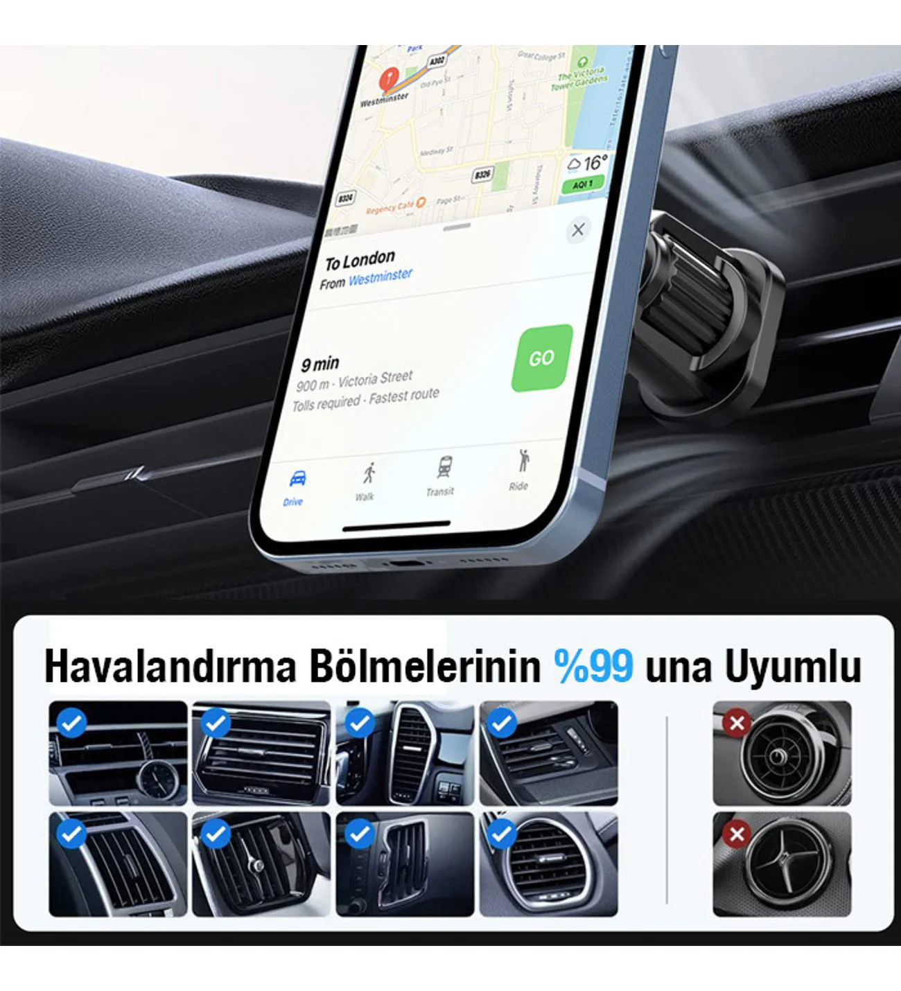 MagSafe Araç İçi Telefon Tutucu – ALLY ML-223 | Kablosuz Şarj Uyumlu Manyetik Konsol