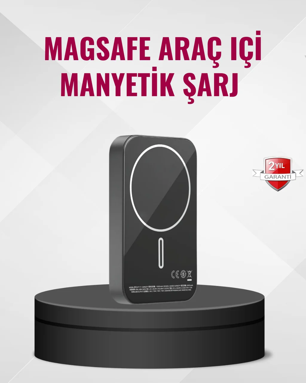 Magsafe Araç Telefon Tutucu 15w Hızlı Şarj Type-c Girişli - Lisinya Diğer